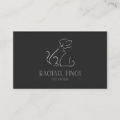 Silver And Charcoal Modern Minimalist Pet Sitter 名刺 (正面)