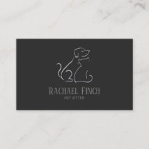 Silver And Charcoal Modern Minimalist Pet Sitter