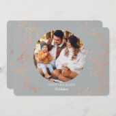 Silver and Copper Photo Holiday Greeting Card シーズンカード (正面/裏面)