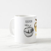 Silver and gold apple Mug コーヒーマグカップ (正面左)