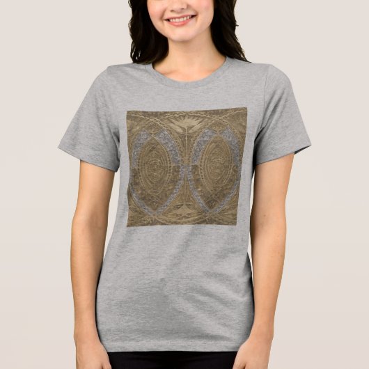 Silver And Gold Art Deco Pattern トライブレンドＴシャツ (正面)