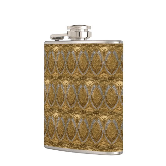 Silver And Gold Art Deco Pattern フラスク (左)