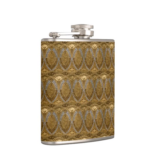 Silver And Gold Art Deco Pattern フラスク (右)
