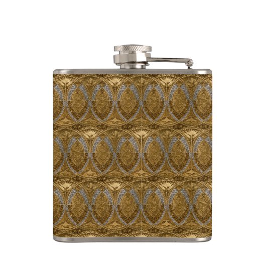 Silver And Gold Art Deco Pattern フラスク (裏面)