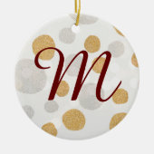 Silver and Gold Initial Tree Ornament セラミックオーナメント (正面)