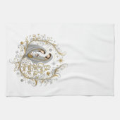 Silver and gold nativity Christmas キッチンタオル (横)