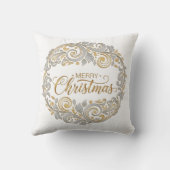 Silver and gold nativity Christmas クッション (裏面)