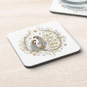 Silver and gold nativity Christmas コースター (左側)