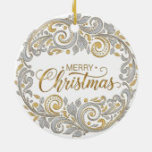 Silver and gold nativity Christmas セラミックオーナメント (裏面)