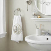 Silver and gold nativity Christmas ハンドタオル