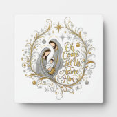 Silver and gold nativity Christmas フォトプラーク (正面)