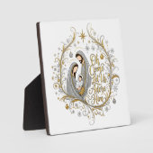 Silver and gold nativity Christmas フォトプラーク (正面)