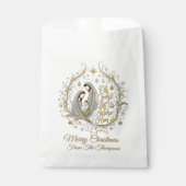 Silver and gold nativity Christmas personalized フェイバーバッグ (正面)