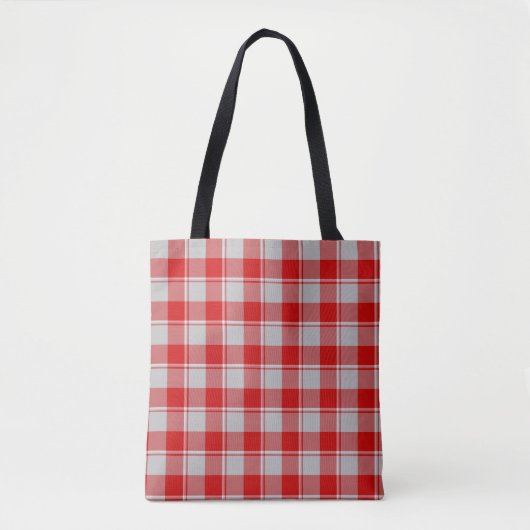 Silver and Guardsman Red Plaid トートバッグ (正面)
