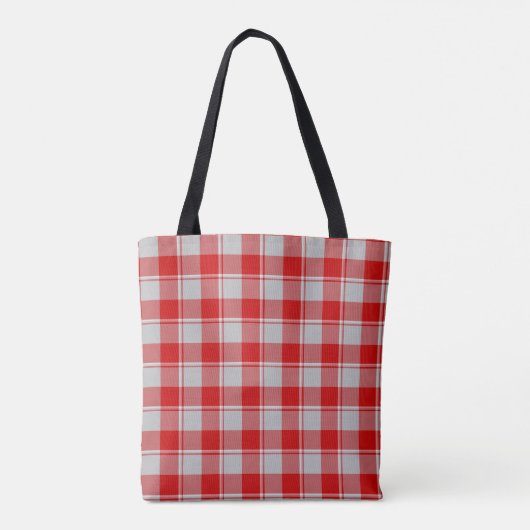 Silver and Guardsman Red Plaid トートバッグ (裏面)