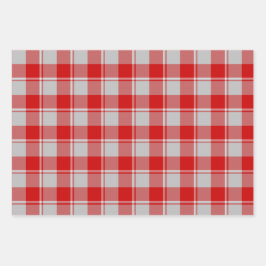 Silver and Guardsman Red Plaid ラッピングペーパーシート