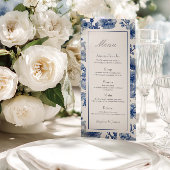 Silver And Navy Blue Wedding Flat Menu メニュー