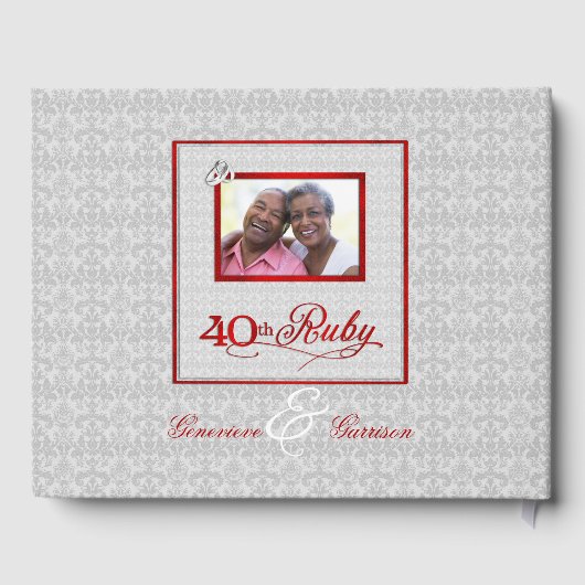 Silver and Red 40th Ruby Anniversary with Photo ゲストブック (裏面)