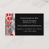 Silver and Red Engineering Gears 名刺 (裏面)