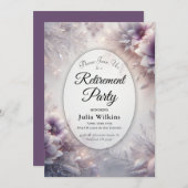 Silver and Soft Amethyst Winter Retirement Party  招待状 (正面/裏面)