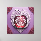 Silver Apple Lace AI art  キャンバスプリント (正面)