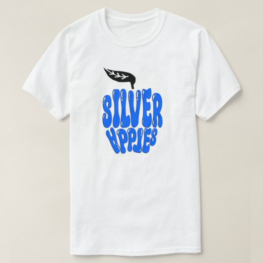 Silver Apples Blue Script Unisex Band T-Shirt Tシャツ (デザイン正面)