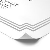 Silver Art Deco Wedding Seating Chart Poster ポスター (角)