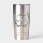 Silver Attorney Scales of Justice Custom 保温保冷タンブラー (背面)