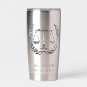 Silver Attorney Scales of Justice Custom 保温保冷タンブラー (正面)