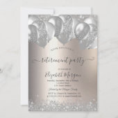 Silver Balloons Diamonds Retirement Party 招待状 (正面)