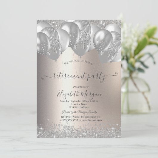 Silver Balloons Diamonds Retirement Party 招待状 (スタンド正面)