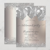 Silver Balloons Diamonds Retirement Party 招待状 (正面/裏面)