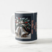 Silver Bells and Holly Christmas Customizable コーヒーマグカップ (正面左)