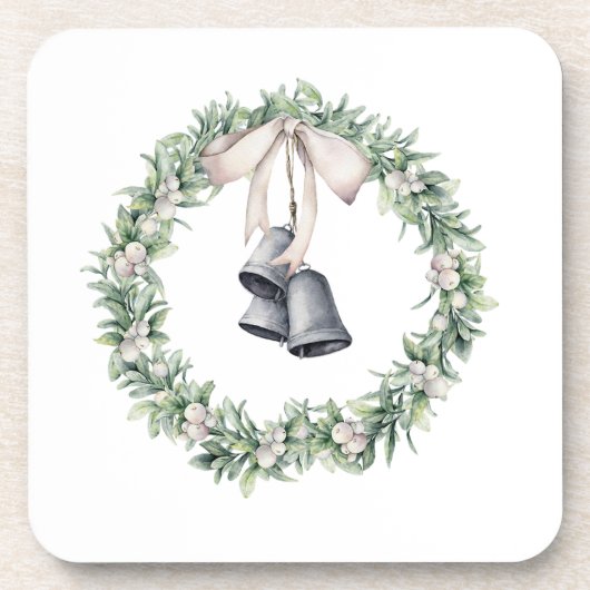 Silver Bells and Mistletoe Wreath コースター (正面)