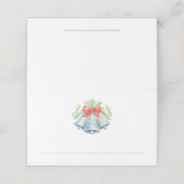 Silver bells watercolor green red christmas event プレイスカード (外部開封)