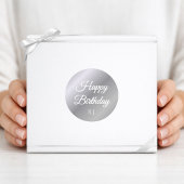Silver Birthday Sticker | Custom Monogram ラウンドシール