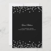 Silver Black 60th Birthday Save the Date Confetti 招待状 (裏面)