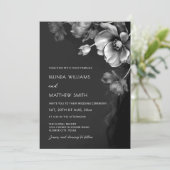 Silver Black And White Flowers Wedding Invitation 招待状 (スタンド正面)