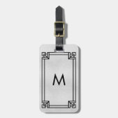 Silver black classic art decor frame monogram ラゲッジタグ (正面縦)