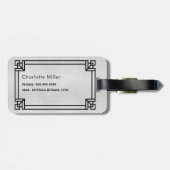Silver black classic art decor frame monogram ラゲッジタグ (裏面横)