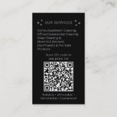 Silver Black Cleaning Service Maid QR Code Logo 名刺 (裏面)
