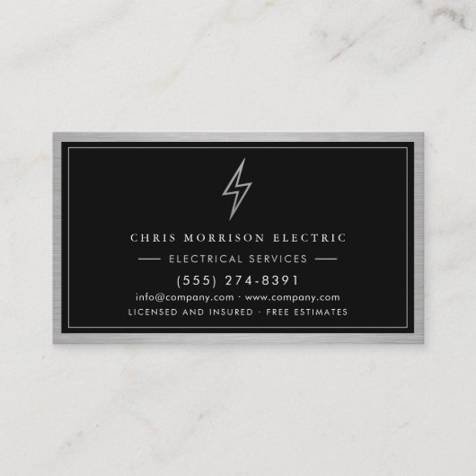Silver & Black Electrical Services Electrician 名刺 (正面)