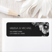 Silver Black Flowers Dark Moody  ラベル (インサイチュ)