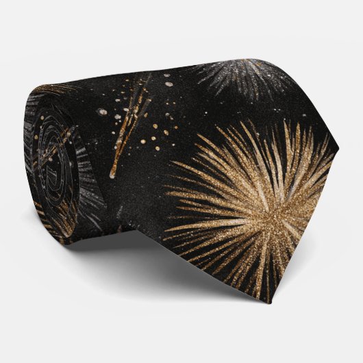 Silver Black Gold  New Year's Celebration ネクタイ (ロール)