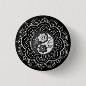 Silver & Black Mandala 缶バッジ (正面)