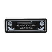 Silver Black Medieval Fantasy Sword Wedding Label ラベル (正面)