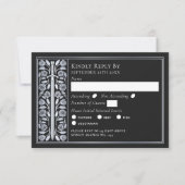 Silver Black Medieval Sword Wedding RSVP (正面)
