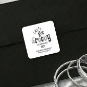 Silver Black Retro Let's Get Groovy 60th Birthday スクエアシール