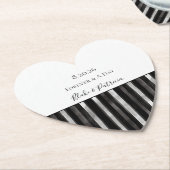 Silver Black Stripes Wedding ペーパーコースター (アングル)