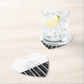 Silver Black Stripes Wedding ペーパーコースター (インサイチュ)